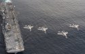 F35-B Lightning II aircraft flyover above USNavy USSAmerica LHA6.jpg