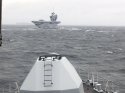 View from HMS Sutherland escorting HMS Qnlz on her first full day at sea off Scotland.jpg