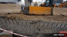 Indian police blocking roads with cement and nails.jpg